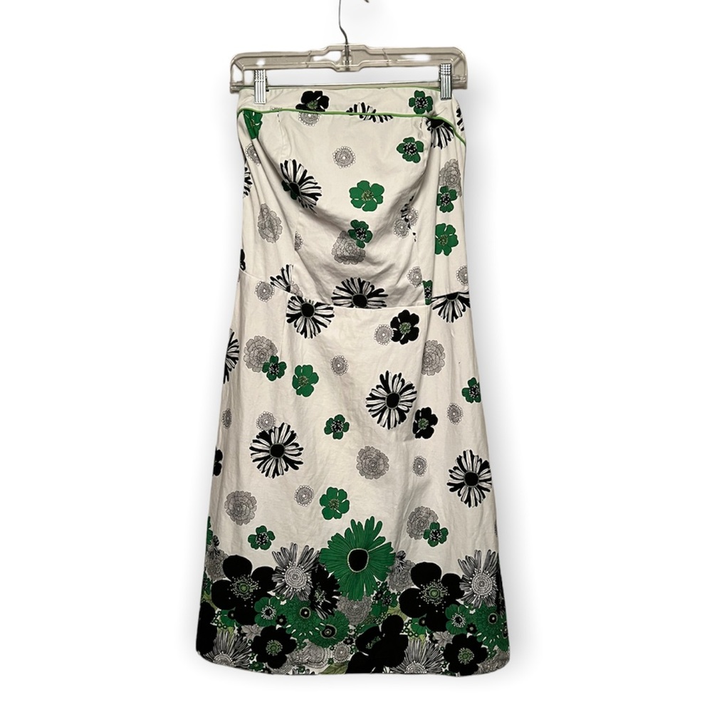 Torrid Strapless Floral Green Flower Dress Size 12